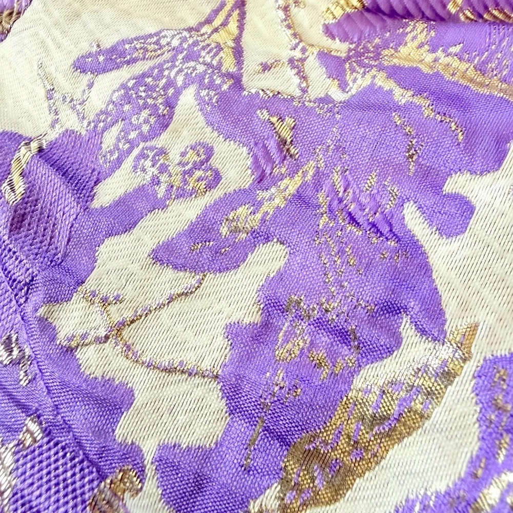 Buru Teagan Lavender Ruffle Tiered Brocade Midi Statement Dopamine Skirt Size S - Picture 10 of 15